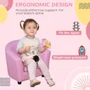 HOMCOM Children's Armchairs Toddler Chair Sofa Footstool 2-in-1 Design for Girls with Thick Padding, Anti-skid Foot Pads, Wood Frame, Pink image 5