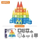 XINQIYUAN Qiyuan Jouet Éducatif Set de Blocs de Construction Dalles Magnétiques 7.5cm 60pièces Pièces de Construction Diamant Magnétiques [Mélange aléatoire – Couleurs issues uniquement de la photo principale] image 1