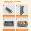 Feandrea Linenshade-Style Dog Bed, 110 x 75 x 27cm, Light Grey image 6