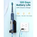 Coulax Hollow-Cup Sonic Electric Toothbrush - 40,000 VPM, 5 Modes, 120-Day Battery, 8 DuPont Brush Heads, Travel Case & Stand - Deep Blue image 3