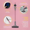 Swan TV's Queen of Clean Cordless Anti-Tangle Vacuum Cleaner, 22.2V, 2 Speed Settings, Pet Tool - Pink, SC15827QOC image 3