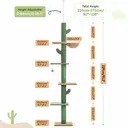 PAWZ Road 229-275 cm Cactus Krabpaal van Vloer tot Plafond met Verstelbare Hoogte, 5-Laagse Kattentoren met Gezellige Hangmat, Platformen en Hangende Balletjes image 1
