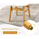 chairus Rattan Dining Chairs Set of 2 Kitchen Side Chairs with Wood Legs for Dining Room, Faux Fur Beige image 4