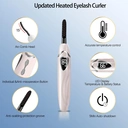 Sunluxy S600 Pink Electrothermal Eyelash Curler, Natural Curling Long-Lasting Shaping, LED Temperature and Battery Display, Smart Safe Automatic Power-Off, Rechargeable Portable Eyelash Curler image 4