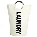 Vilscijon 90L Large-Capacity Laundry Hamper - Foldable Dirty Clothes Basket, Clothing Storage Bin, White image 0