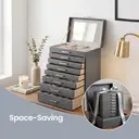 SONGMICSHOME  Large Jewellery Organiser, 8-Tier Jewellery Box with Mirror, 7 Drawers, Modern Storage Case, Gift Idea, Dark Grey image 6