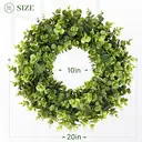 20Inch Boxwood Wreaths, Spring Summer Wreath for Front Door Perfect for Winter All Season Year Round Decor, Faux Boxwood Wreaths Ideal for Front Door Indoor Outdoor Windows Farmhouse image 2