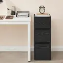 Ochama Set of 2 Narrow Side Tables, Slim End Table with 2 Drawers, 1 Open Compartment, for Living Room, Bedroom, Black image 4