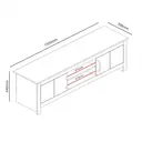 Galano Limestone Wide TV Stand – 150 cm Entertainment Unit for TVs up to 65 Inches – 2-Door Storage Cabinet – White Finish image 7