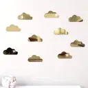 10pcs PVC mirror wall stickers, irregular wall decoration, cloud stickers，gold image 0