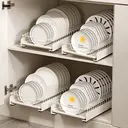 VIVREAL Pull-out Dish Rack for Kitchen Cabinets – Carbon Steel with Baking Finish， Smooth Sliding Rail， Drain Tray， Heavy-duty Design， S3825W, New Year Sale , Top gift picks image 2