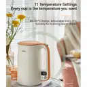 Bear 6 Temperature Settings with 1.7 L Stainless Steel Kettle White ZDH-C17V3, 1800-2200 W, Microprocessor Touch Panel, BPA-Free, Imported Temperature Controller, Boil Dry Protection, Automatic Shut-Off Electric,white image 1