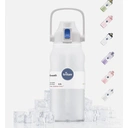 Authorized EASTMAN TRITAN Material 2L Water Bottle with Straw and Handle, BPA-Free Leakproof Large Capacity Sports Bottle with Sling for Gym, Work and Outdoor Use White image 1