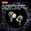 MINISO MS106 kabellose Bluetooth 6.0-Ohrhörer mit hochwertigem klang, IPX5 wassergeschützt, KI-Sprachübersetzung und integriertem Mikrofon; TWS; geeignet für büro, sport, lernen und telefonate image 4