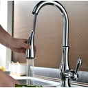 Homary Tracier Gooseneck Single Lever Handle Kitchen Tap with Pull Out Spray Chrome image 1