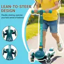 Neuleb 3 Wheel Foldable Kids Scooter with Light Up Wheels, Adjustable Height Handlebar, Lean-to-Steer, Anti-Slip Deck, Toddler Ride On Toy for Boys & Girls Ages 3-10, Green image 3