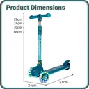 Neuleb 3 Wheel Foldable Kids Scooter with Light Up Wheels, Adjustable Height Handlebar, Lean-to-Steer, Anti-Slip Deck, Toddler Ride On Toy for Boys & Girls Ages 3-10, Green image 9