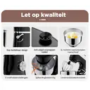 AUCMA staande mixer, 6 liter, 6 snelheidsstanden, kantelbare kop, 3-in-1 staande mixer met mengkom, deeghaak, garde en menghaak, mixer voor bakken, taart, brood, pizza, gebak, pasta en de meeste huishoudelijke koks, 450 W DC-motor van zuiver koper (6 liter, zwart) image 6