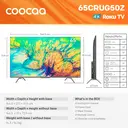 Coocaa 65-inch UHD Smart TV met Roku TV, HDR10, EyeCare Premium (laag blauw licht), drievoudige tuner, vloeiende streaming image 1