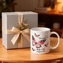 Alphynix 1 Mug blanc 33cl avec citation "Une belle journée" et design papillon, cadeau parfait pour meilleure amie pour anniversaire ou fête de l'amitié,Le cadeau de la saint-valentin, cadeau d’anniversaire image 4