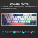 Machenike K500-B61 clavier mécanique filaire 60 %, disposition QWERTY US, switchs rouges, éclairage RVB image 3
