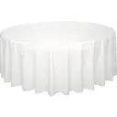 Unique Plastic Table Cover, White, Round, 2.13m image 0