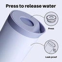 Bottle Bottle Insulated Travel Mug 350ml Stainless Steel Office Coffee Cup with Push Button Lid Keeps Cold and Hot for 8 Hours (Blue) image 3