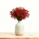 Wei's Moment 5Pcs Artificial 
Flowers, Fake Flowers Silk Plastic Artificial Gypsophila Realistic Flower Arrangements Wedding Decoration Table Centerpieces Red image 2