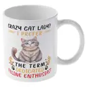 Alphynix 1 Mug blanc 33cl avec citation "Folle des chats ? Je préfère enthousiaste félin dévoué", cadeau drôle pour amoureux des chats pour Noël ou Thanksgiving,Le cadeau de la saint-valentin, cadeau d’anniversaire image 3