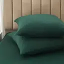 Meeallhome  Washed Brushed Duvet Cover Set 135*200cm/50*75cm*1  dark green image 4