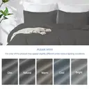 LeBonsoir Dark Gray Bedding Duvet Cover Set，220x200cm/50x75cmx2 Breathable Durable Soft Comfy， with Zip， 3 Pieces， Includes 1 Duvet Cover & 2 Pillowcases，NO Comforter image 8