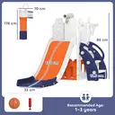 AIYAPLAY Kids Slide, 5 in 1 Toddler Slide Set with Basketball Hoop, Outdoor & Indoor Frog Theme Playset with Climbing Frame, Telescope, Storage Box for Toddlers Ages 1-3, Orange image 5