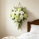 Yuejia 12Pcs 10.6in/26.92cmArtificial Roses Single Stem Fake Silk Flower Arrangement Bridal Bouquet Real Touch for Home Party Wedding Decoration(white green) image 4