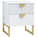 HOMCOM Bedside Table, Bedside Cabinet with 2 Drawers, Modern Side Table with Storage for Bedroom, Living Room, White image 0