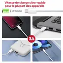 dpower F9000 Câble Type-C vers Type-C 1 Mètre, Charge Rapide 3A, Transmission 480 Mbps, Câble Cuivre TPE Compatible MacBook iPhone 16 iPad Samsung image 1
