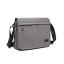Kono Canvas Messenger Bag for Men, Expandable Crossbody Shoulder Bag Fits 14 Inch Laptop for Work Travel School Grey image 0
