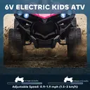 AIYAPLAY 6V Electric Ride on Car, Kids ATV 4 Wheeler with Music and LED Headlights, Indoor Outdoor Toy Car Pink image 7