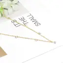 18K PVD Gold Stainless Steel Station Necklace, 4mm Round Cubic Zirconia Dainty Choker image 2