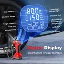 EAFC Gonfleur de pneus sans fil 150 bars avec batterie au lithium 30 Wh, gonflage rapide en 3 min, pompe à air rapide 21 V, 4 modes prédéfinis pour voiture/moto/vélo/ballon, écran numérique et lampe LED d’urgence image 7
