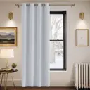 PONY DANCE Blackout Curtain with Eyelet, 1 Panel W132xL210cm (W52xL84inch), Greyish White image 1