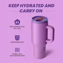 Bottle Bottle 40 oz Stainless Steel Vacuum Insulated Tumbler with Handle and Straw, Purple Sunset image 3