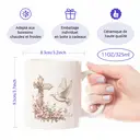 Alphynix 1 Mug Colombe et Croix, 33cl céramique blanche avec colombe volante, croix florale et fleurs roses, cadeau serein pour amateurs de paix, maison chrétienne,Le cadeau de la saint-valentin, cadeau d’anniversaire image 7