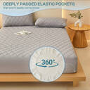 LeBonsoir Protège-matelas imperméable, protège-matelas double 30 cm de hauteur extra, housse de matelas double en microfibre, housse de lit lavable en machine (200 x 200 cm), gris clair image 1