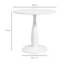 HOMCOM Dining Table Modern Round White D:80cm image 3