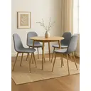 Interiors by Premier Dining Chairs Salford Grey/Wood Effect 4pcs image 0