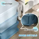 HOMCOM 6 Drawers Plastic Storage Units, 3 Tier Kids Storage Units, Children Toy Chest for Nursery, Playroom, Bedroom, Blue image 2