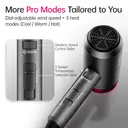 CONFU high-power hair dryer 3127 gray, 2W speed, high concentration negative ion maintenance, 1800W power, 1 nozzle image 3