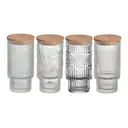  4-Piece Glass Drinking Cups With Glass Straws Cleaning Brush Reusable Smoothie Cups                           image 0