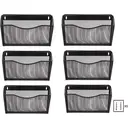 Senhoglb Porte-documents mural en maille format A4 paysage à 6 compartiments - Noir - Offre Nouvel An - Idées cadeaux image 0