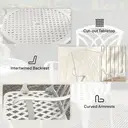 Outsunny 3 Pieces Garden Dining Set for 2, Cast Aluminium Outdoor Dining Set with 2 Armchairs and Round Dining Table with Parasol Hole, Garden Furniture Bistro Set, White image 7